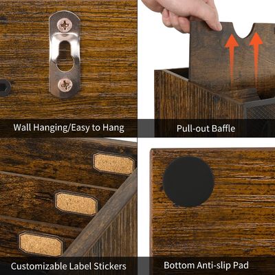 오피스 데스크톱 사용자 정의 데스크톱 및 벽 마운트 솔루션을위한 듀얼 레벨 MDF 메일 조직기