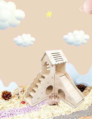 등반 사다리 및 슬라이드 다른 작은 동물을위한 나무 피난처 집