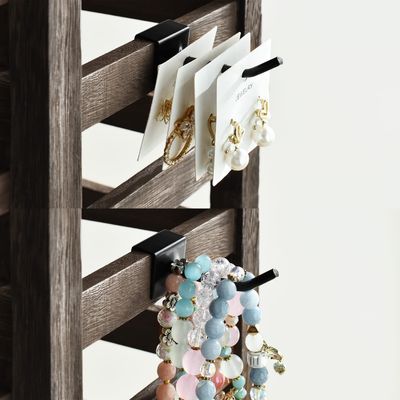 제거 가능한 금속 갈고리 목재 보석 디스플레이 랙 귀걸이 카드 디스플레이 홀더 스탠드