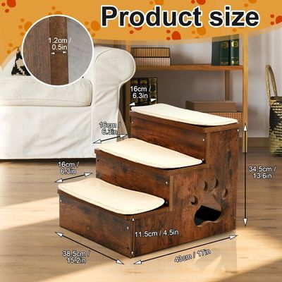 OEM 3층 목조 개 계단 비 슬리프 강아지 계단