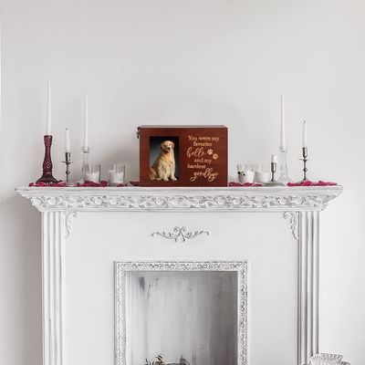 애완동물 재 목재 장례 연소 사진 프레임과 함께 우르나 기념품 기억 상자 장점