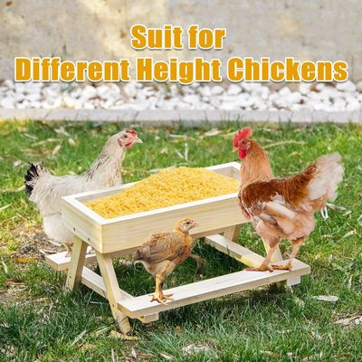 손으로 만든 닭고기 테이블 애완 동물 그릇 먹이기와 작은 동물을위한 나무 픽닉 테이블