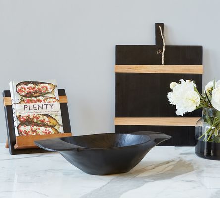 손으로 만든 재활용 된 목재 요리책 보관소 부엌 조직을위한 소나무와 오크 슬레이트