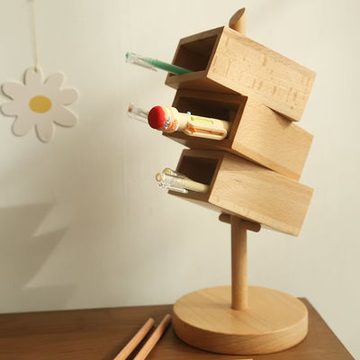 8각형 책상 조직 NBeech 나무 검은 호두 및 다재다능 책상 조직