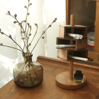 8각형 책상 조직 NBeech 나무 검은 호두 및 다재다능 책상 조직