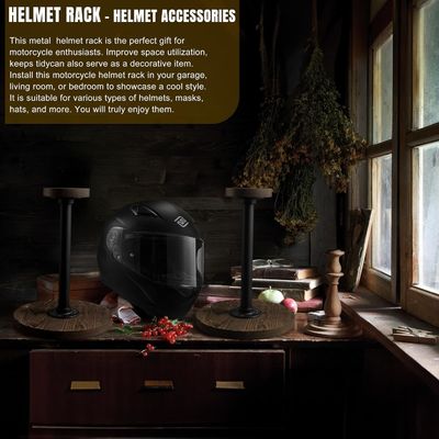 탁상 헬멧 디스플레이 스탠드 불완전한 비르크 나무 색상 및 산업 스타일