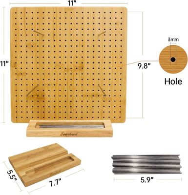 수공예 넥팅 차단 매트 밧줄이 있는 대나무 보드 미니 목화 상자 알약 보관