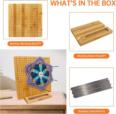 수공예 넥팅 차단 매트 밧줄이 있는 대나무 보드 미니 목화 상자 알약 보관