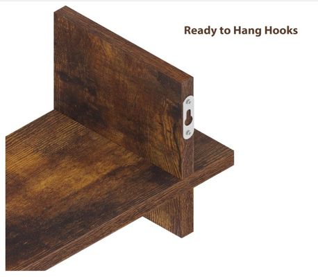 202408 세트 3 개의 목재 부동 선반 벽에 장착 된 선반으로 공간을 효율적으로 활용하십시오.