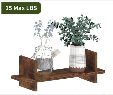 202408 세트 3 개의 목재 부동 선반 벽에 장착 된 선반으로 공간을 효율적으로 활용하십시오.