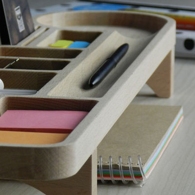 오피스 데스크 조직기 펜스 케이스 및 사용자 정의 로고 나무 캐디 전화 스탠드