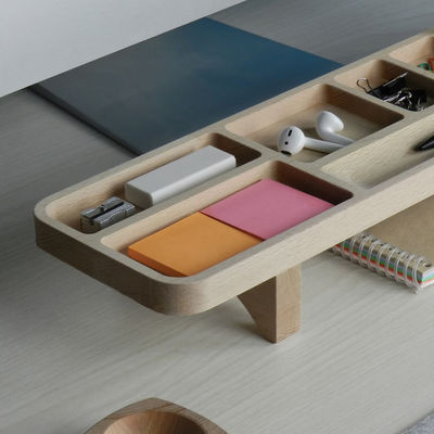 오피스 데스크 조직기 펜스 케이스 및 사용자 정의 로고 나무 캐디 전화 스탠드