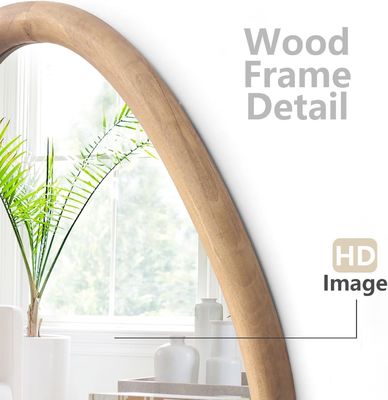 현대 거실 및 욕실을위한 독특한 래크 된 목재 둥근 농장 거울