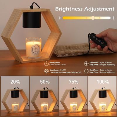 현대적인 시골적 갈색 나무 기둥 촛불 들고 집 장식 3D x 9 "W x 22"H