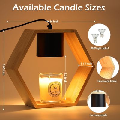 현대적인 시골적 갈색 나무 기둥 촛불 들고 집 장식 3D x 9 "W x 22"H