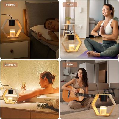 현대적인 시골적 갈색 나무 기둥 촛불 들고 집 장식 3D x 9 "W x 22"H