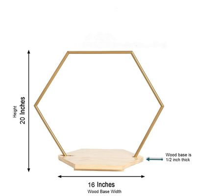 금속 프레임과 맞춤형 육각형 나무 케이크 스탠드