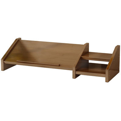 PC 노트북 라이저와 목재 모니터 스탠드 다각 디자인 및 사용자 지정 로고 책상 선반 포함