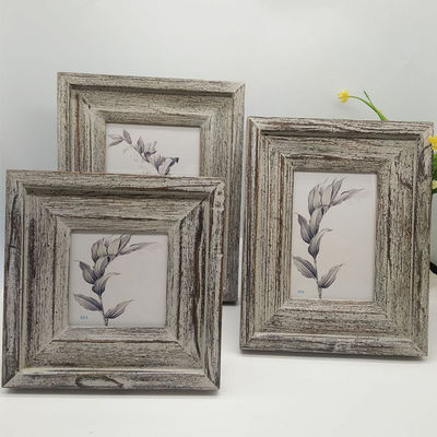 나무 그림 프레임 4" 6" 7" 맞춤형 시골 스타일 손 조각 평면 색상