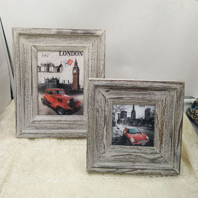 나무 그림 프레임 4" 6" 7" 맞춤형 시골 스타일 손 조각 평면 색상