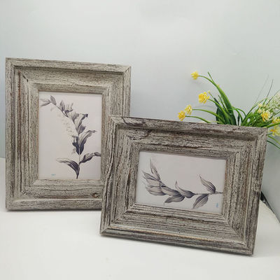 나무 그림 프레임 4" 6" 7" 맞춤형 시골 스타일 손 조각 평면 색상