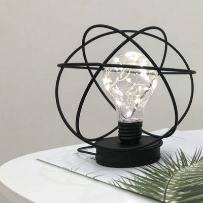 무료 샘플 요금 사용자 지정 로고 금속 유선 LED 등불 유리 튜브와 LED 전구와 테이블 램프