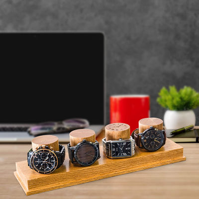 사용자 지정 로고 수용성 고형 오크 목조 시계 디스플레이 서드