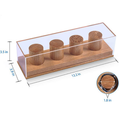 사용자 지정 로고 수용성 고형 오크 목조 시계 디스플레이 서드