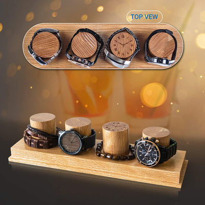 사용자 지정 로고 수용성 고형 오크 목조 시계 디스플레이 서드