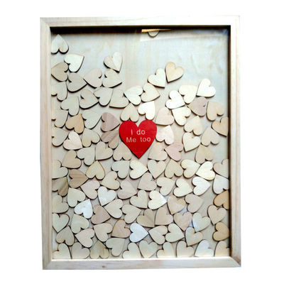 결혼식 장식 주문형 게스트 북 표지판 대안형 드롭 톱 나무 프레임