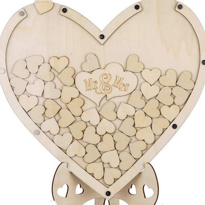 결혼식 장식 주문형 게스트 북 표지판 대안형 드롭 톱 나무 프레임