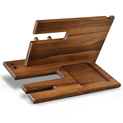 핸드메이드 천연 호박 나무 전화 도킹 스테이션 열쇠 갈고리 지갑 기기 시계 조직기