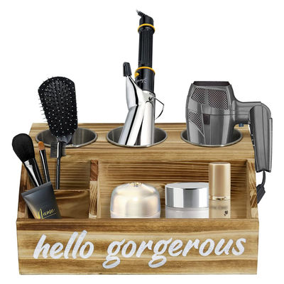 시골 디자인 스타일 벽 마운트 헤어 스타일링 관리 도구 조직자 개인화 된 로고