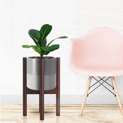 조정 가능한 너비 8-12" 중세 현대 Bambu Plant Stand for Indoor Outdoors