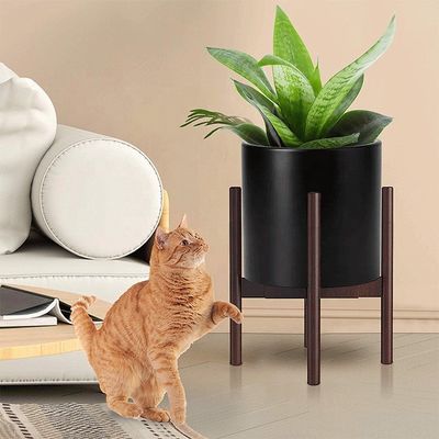 조정 가능한 Bambu Wood Plant Stand for Extendable High Bearing Weight 실내 야외