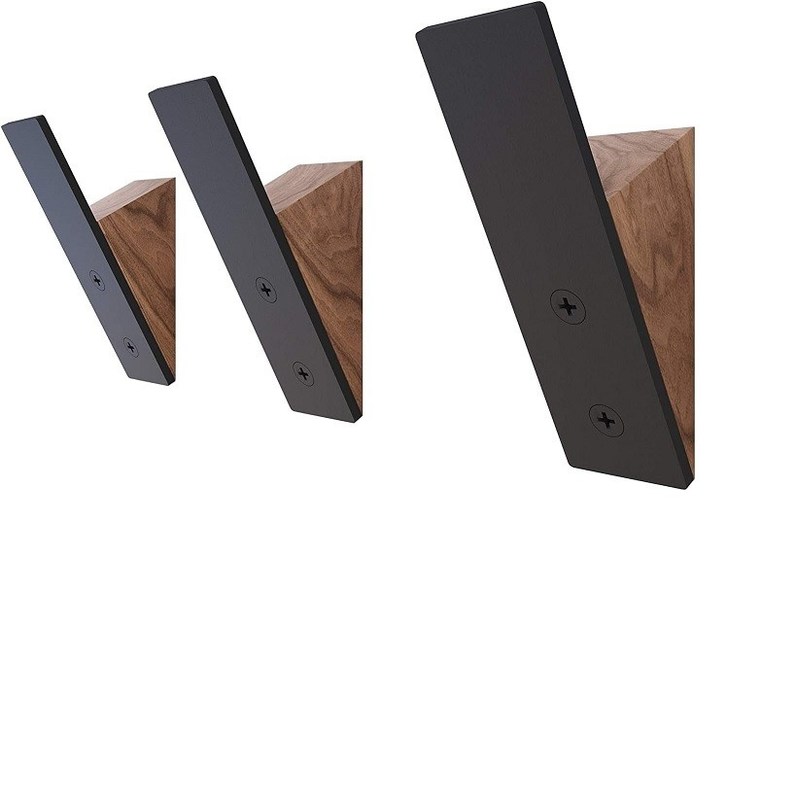 거실 가구 대량 장점 검은 호박 나무 검은 금속 모자 갈고리