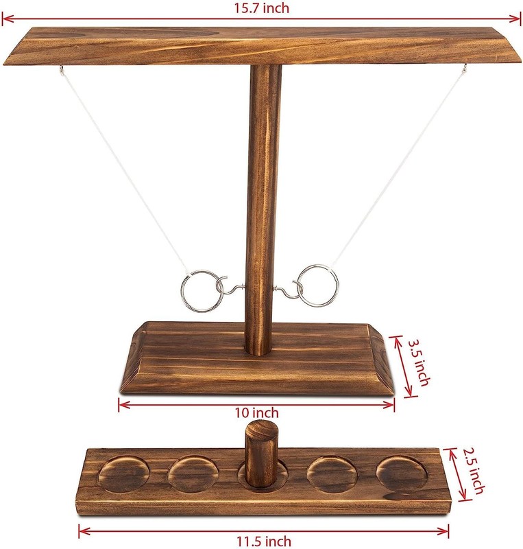 탄탄한 목재 반지 갈고리 던지기 게임