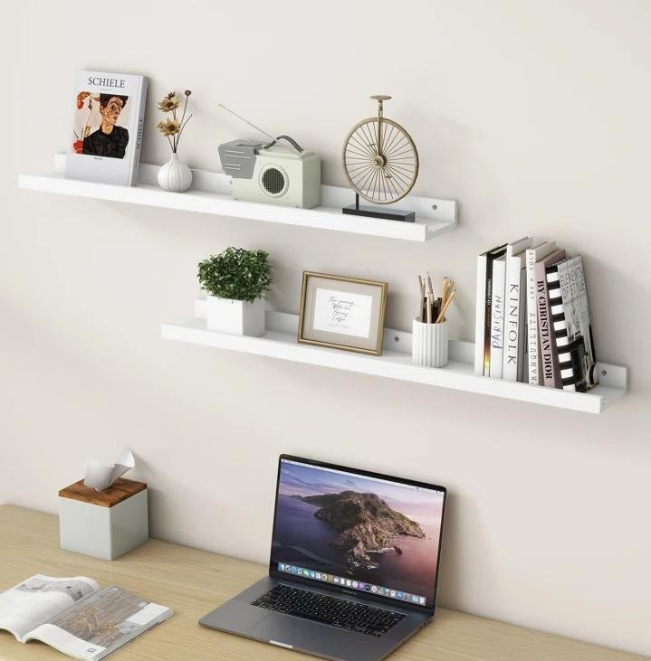 거실 가구 2 조각 단조 목재 부동 선반 미니멀리즘 벽 표시