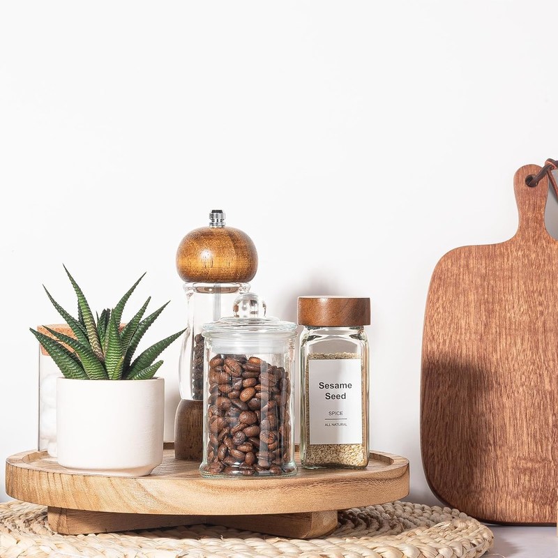 실크 스크린 인쇄 목재 둥근 장식 트레이 욕실 카운터에 대한 10 인치 목재 조직기