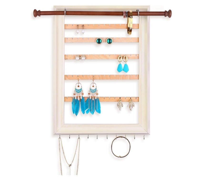접지 않는 랙 귀걸이 홀더 벽 보석 디스플레이와 함께 팔찌 목걸이 홀더와 막대