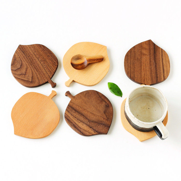10X0.9cm 주문상품 수비 코스터 음료용 원형 Bambu 목 코스터 매트 패드
