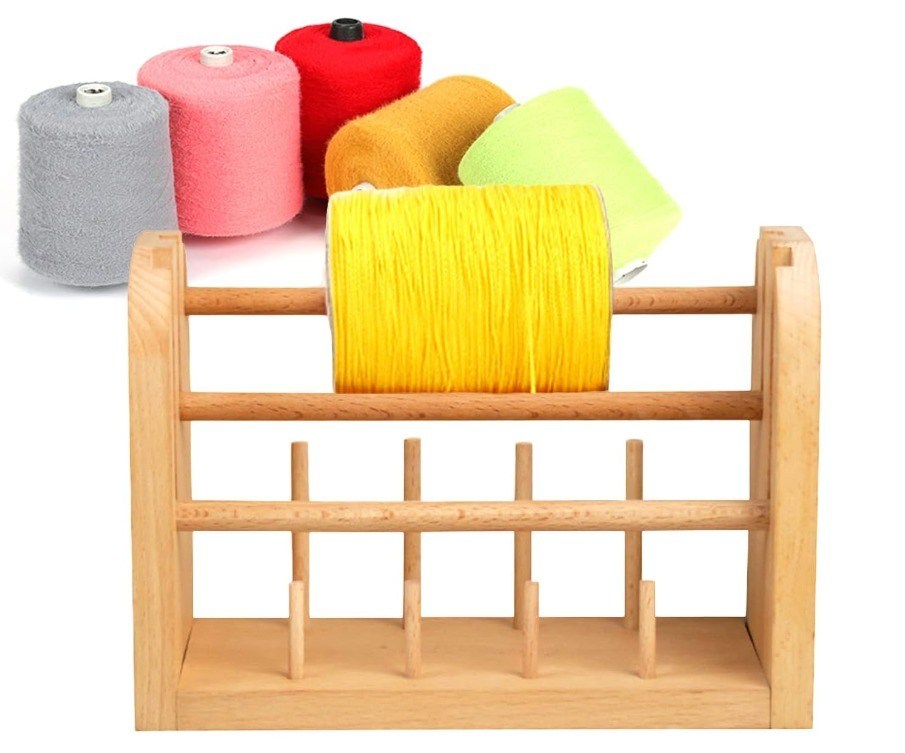 202406 목재 가닥 스풀 홀더 스핀 스풀 저장 랙 스핀 볼 와인더 컴팩트