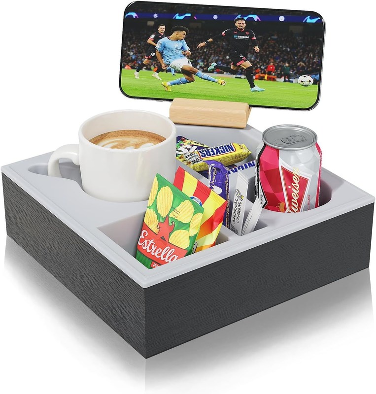 방수 방출 목조 소파 컵 홀더 트레이 침대 소파 조직기 수작업