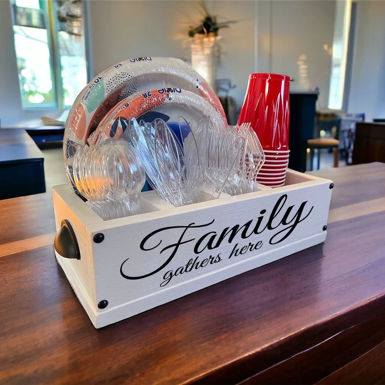 부엌 카운터 및 파티 호스팅을 위해 브리즈 솔로 컵 목재 홀더 호스팅