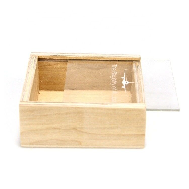 맞춤형 로고 브랜딩 10x10x3.8cm 슬라이딩 뚜?? 이 있는 받아 들일 수 있는 목재 저장 상자