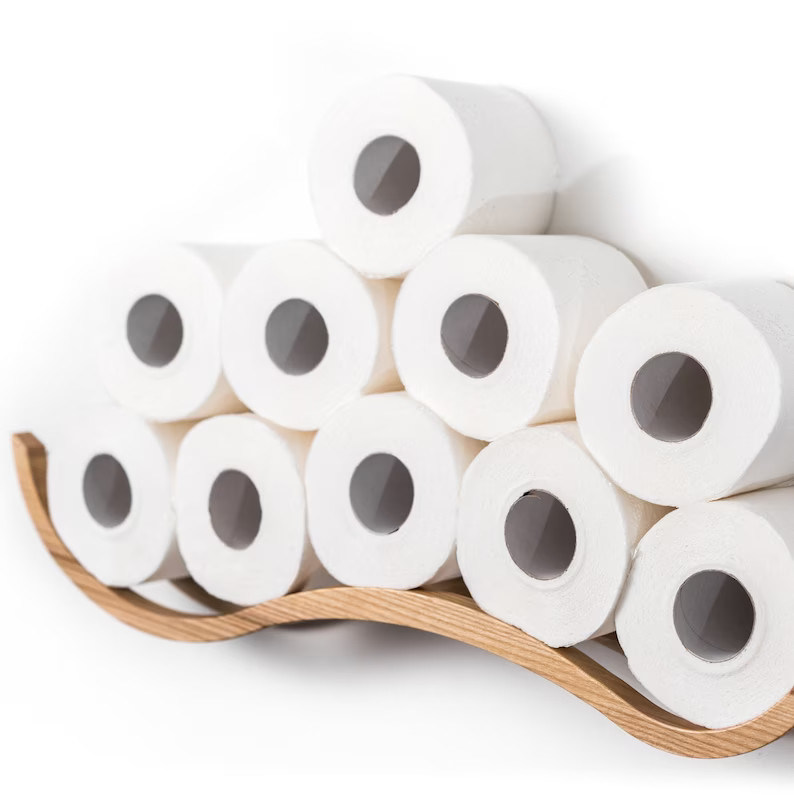 사용자 지정 로고 허용 된 목조 옷장 화장실용 휴지 보관 선반