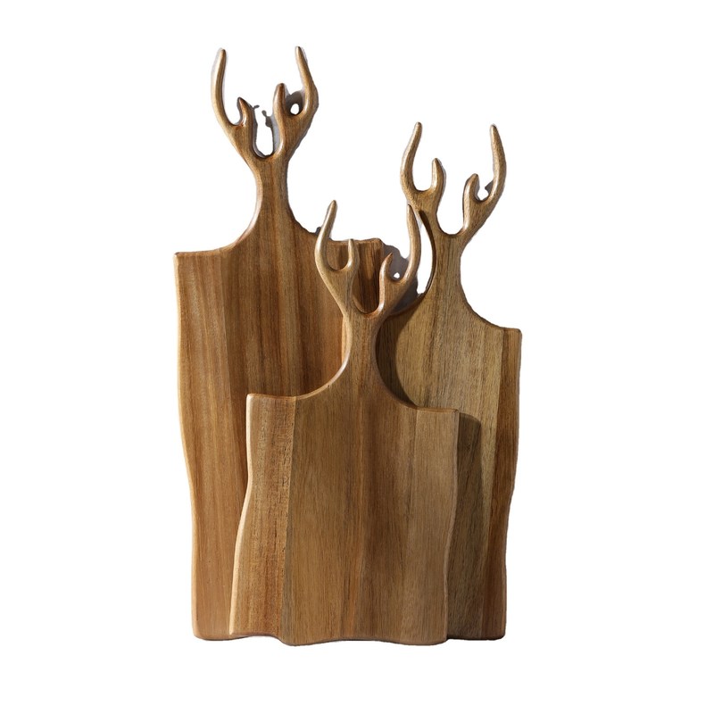 다목적 올리브 아카시아 자르는 보드 세트 3 개의 손잡이 사용자 정의 크기