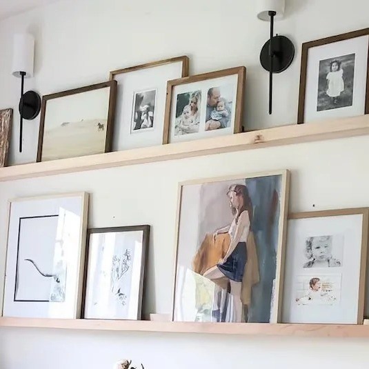 목재 집 장식 촌락 스타일 고형 목재 부동 선반 사용자 정의 옵션