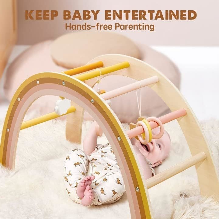 유니섹스 목재 놀이 체육관 아기 0-5 개월 귀하의 요청에 따라 목재 아기 장난감