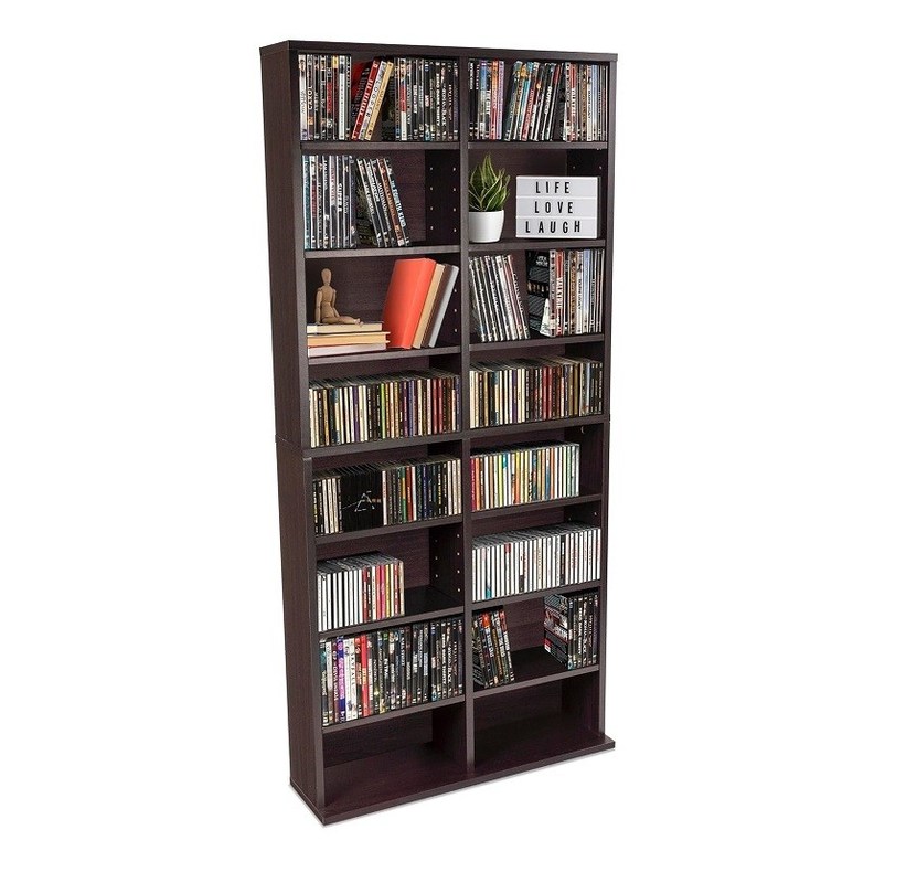 맞춤형 12 개의 조정 가능한 선반과 4 개의 고정 선반 소나무 나무 색의 미디어 캐비닛